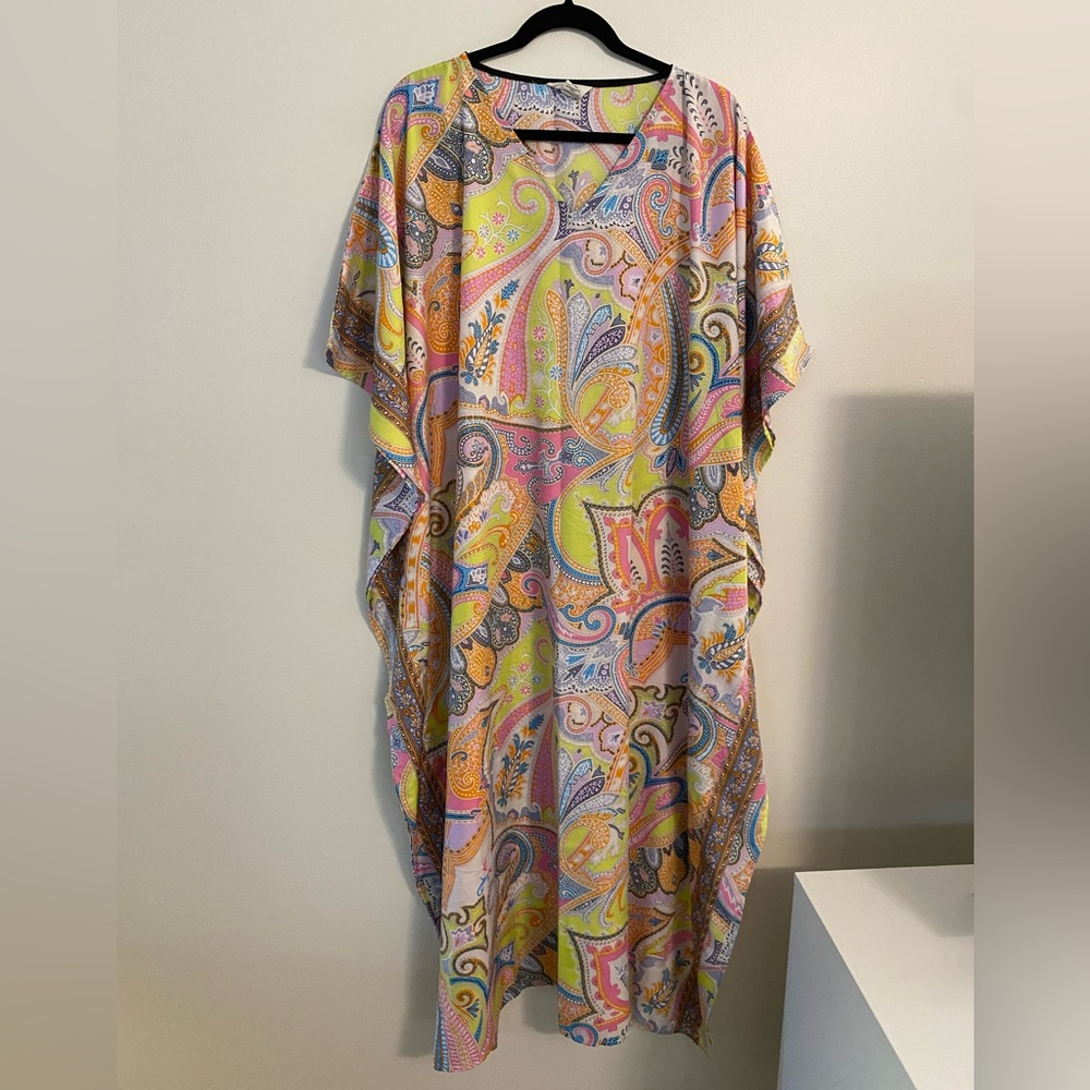 Colorful Paisley Kaftan Dress